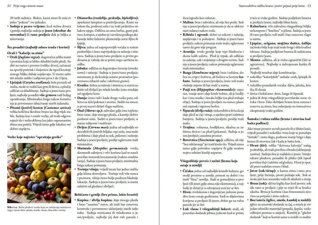 Actual two-page book spread about household preparation and supplies