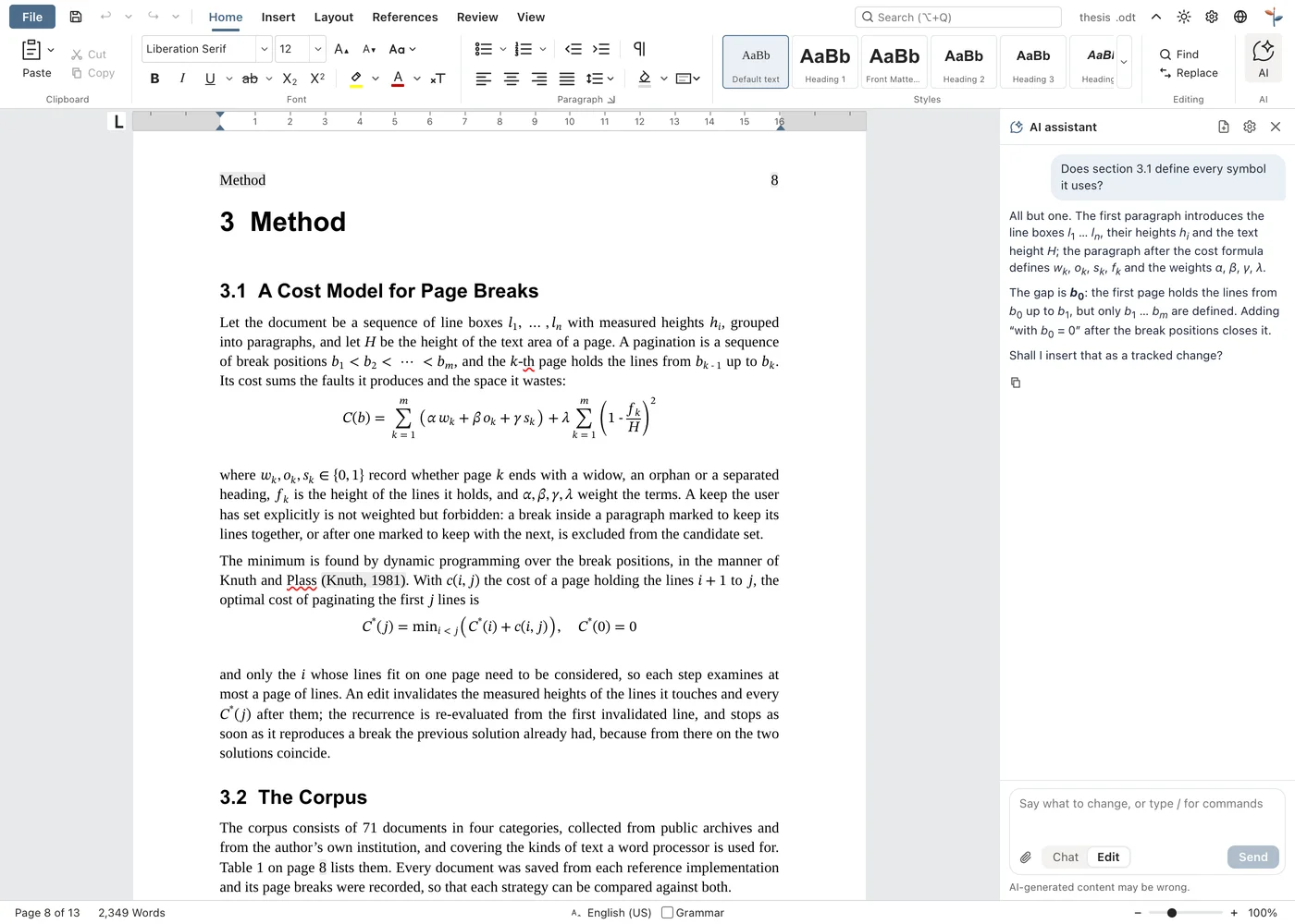 Screenshot: EdenText