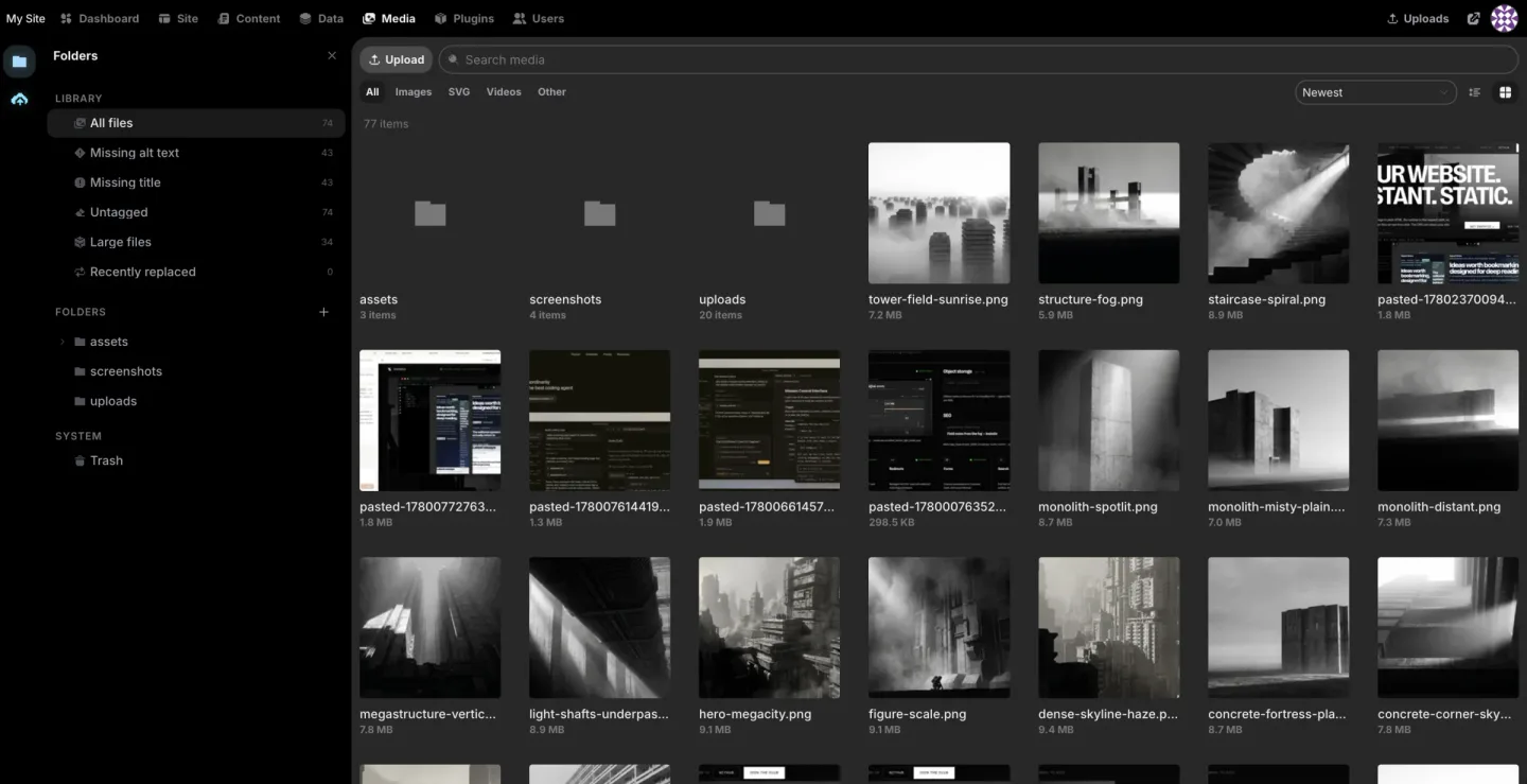 Screenshot: Instatic
