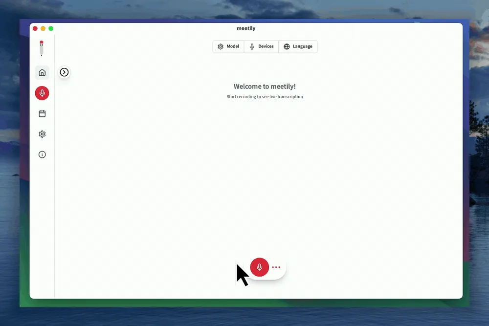 Screenshot: Meetily Community