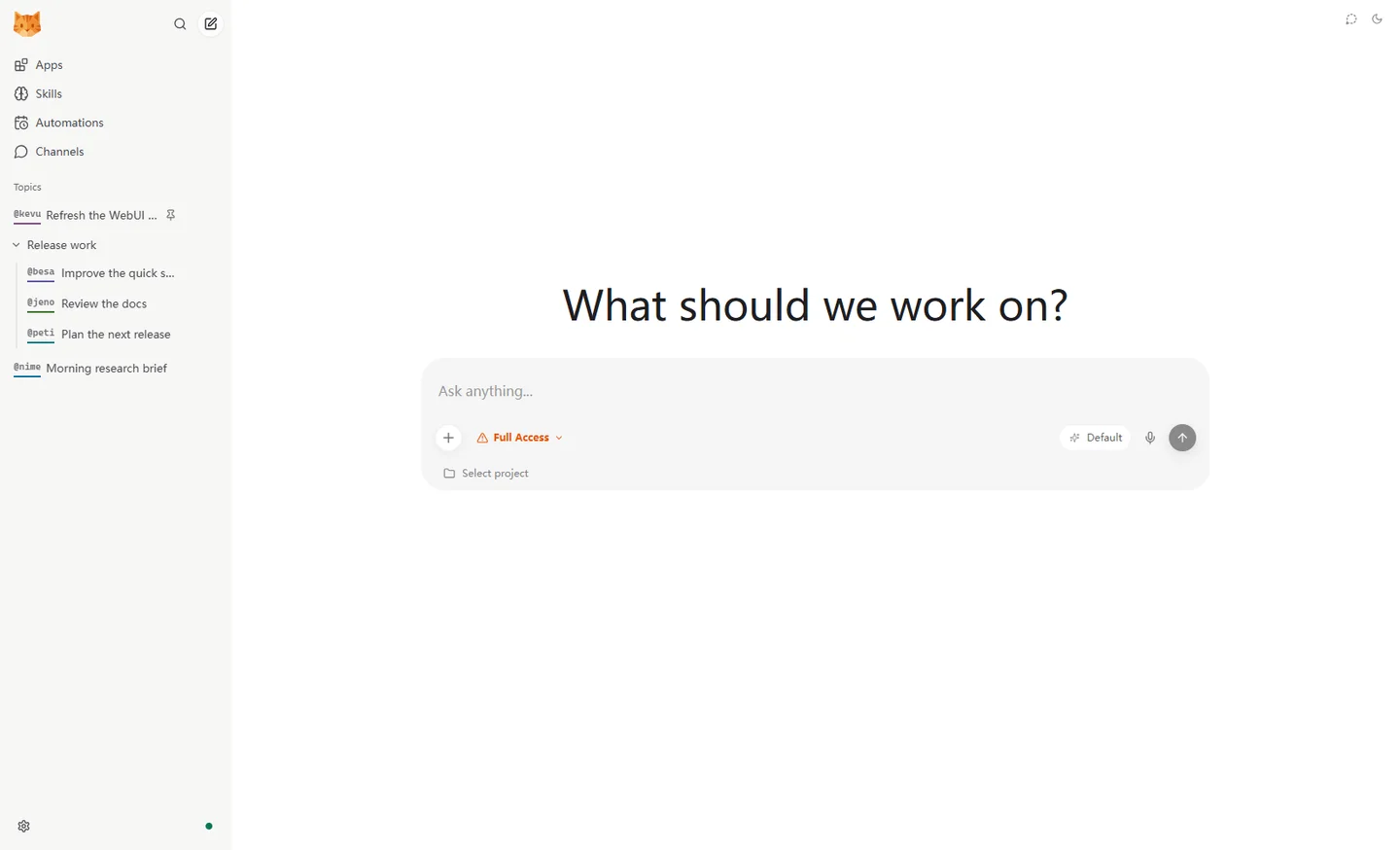 Screenshot: nanobot