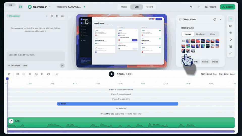Screenshot: OpenScreen
