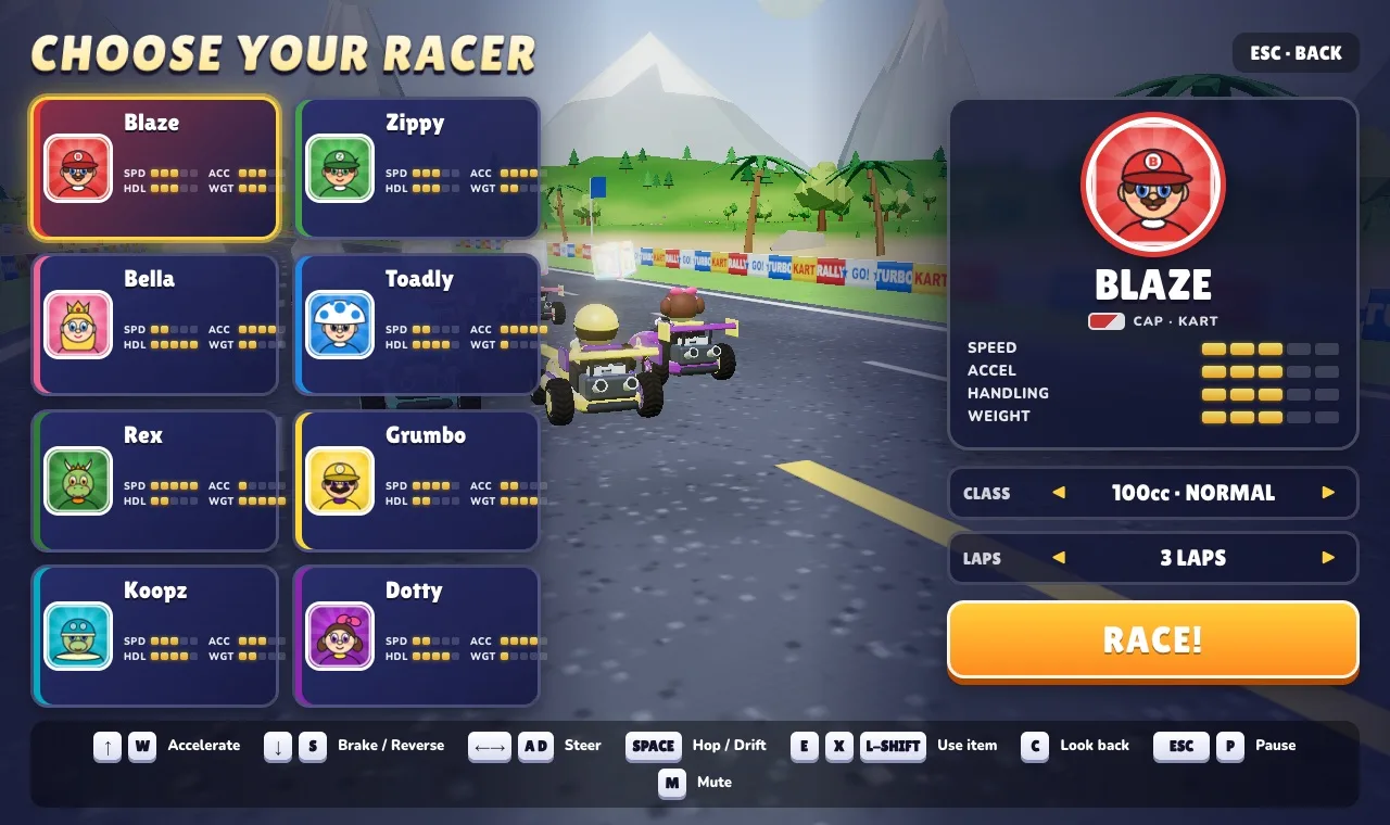Screenshot: Turbo Kart Rally