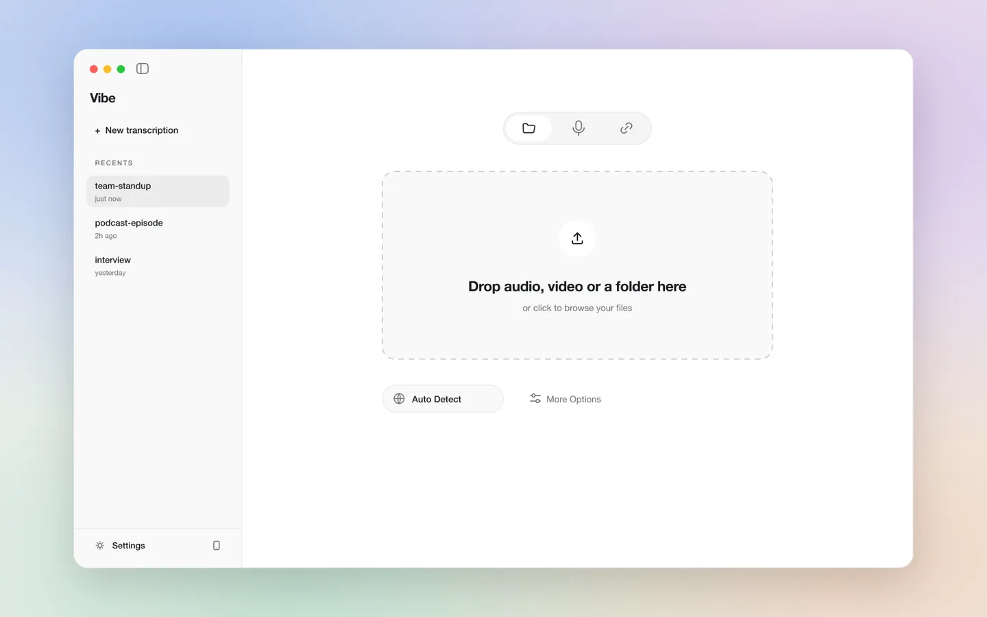 Screenshot: Vibe