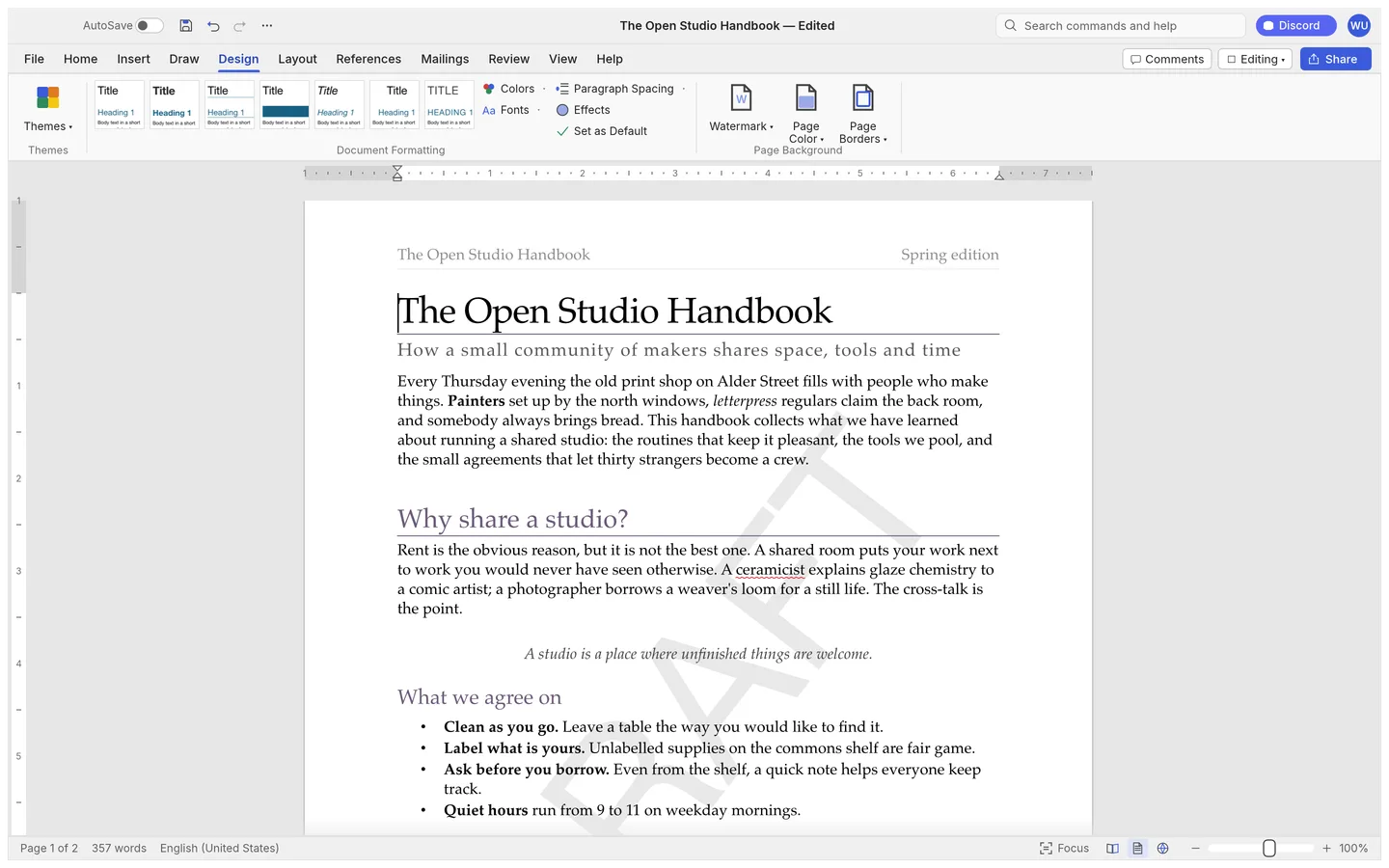 Screenshot: WordCraft